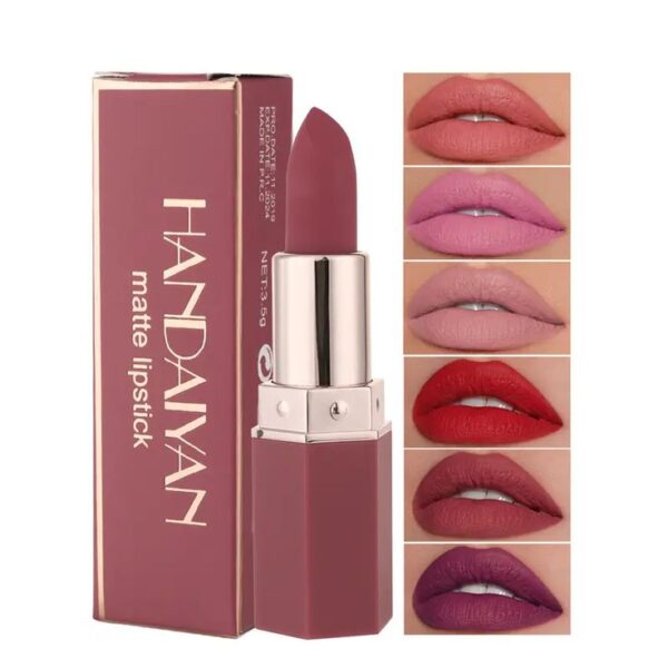 Handanyan Lip Color Hexagonal Matte Non Stick Cup Lipstick European and American Waterproof Moisturizing Lipstick Lip Glaze AOutlierA - Image 5
