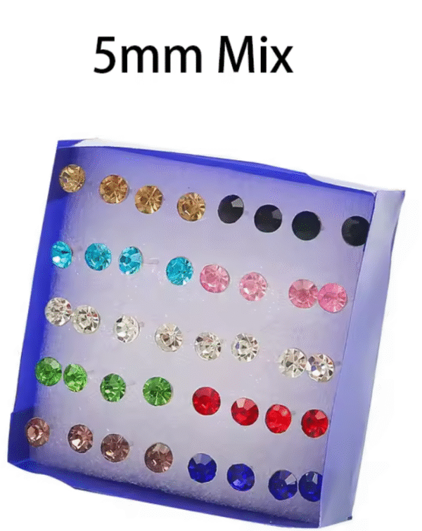 20 Pair/Set Women Girl Rhinestone Crystal Ear Stud Earrings Party Elegant Simple Daily Wear Earring Jewelry Gift 2.5 3 4 5mm - Image 2