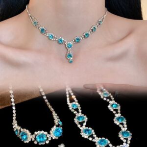 3pcs Shining Rhinestone Round Flower Earrings Bracelet Necklace High-end Luxury Elegant Women's Jewelry Sets Wedding Bridal Gift