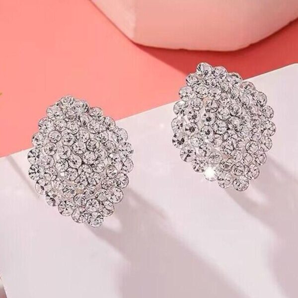 Shiny Crystal Stud Earrings For Women Luxury Romantic Bridal Big Earrings Wedding Party Jewelry Gifts - Image 2