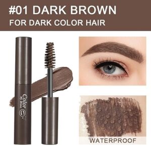 2Pcs Dark Brown Eyebrow Mascara Gel Set,Fast Sculpt Tinted Eyebrow Gel,Brow Styling Gel,Long Lasting Waterproof Creates Full,Voluminous Looking Eyebrow Gel Makeup