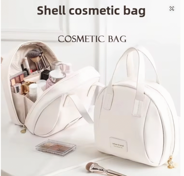 Portable Travel Large Capacity Pu Handheld Cosmetic Bag Desktop Makeup Storage Bag For Toiletries Cosmetic Separation