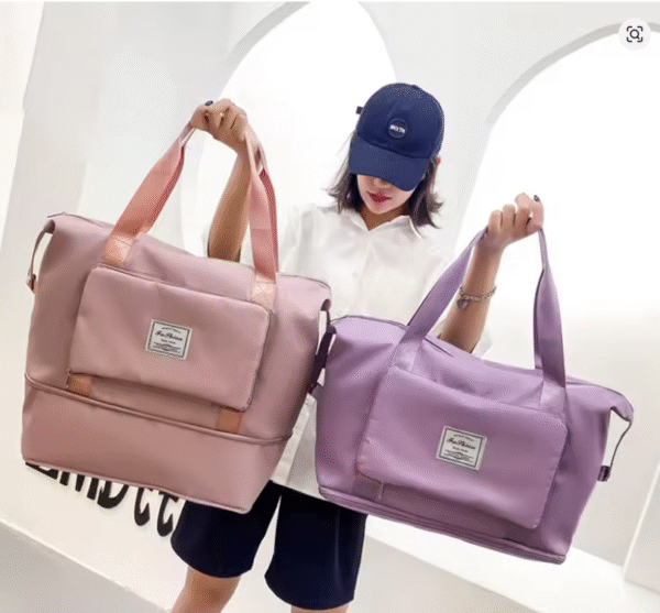 Foldable Travel Bag Stretchable Large Capacity Gym Bags Nylon Waterproof Double Layer Zipper Hangbag Luggage Organizer Tote New