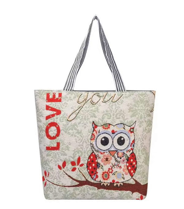 2024 New Cartoon Printed Canvas Shoulder Bag Fashion Female Simple Large-capacity Multi-function Student Book Package All-Match - Image 4