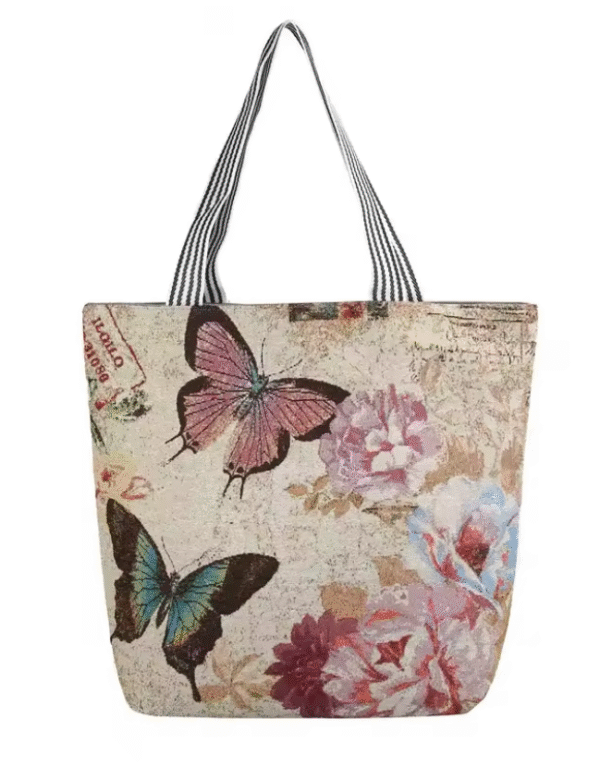 2024 New Cartoon Printed Canvas Shoulder Bag Fashion Female Simple Large-capacity Multi-function Student Book Package All-Match