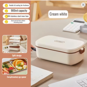 Portable Electric Lunch Boxes Office Thermal Lunch Boxes Water Free Heating Bento Box Stainless Steel Food Warmer