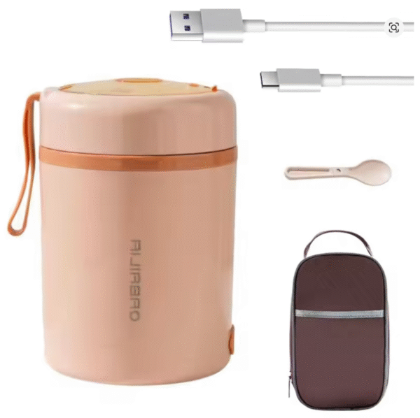 USB Stainless Steel Electric Lunch Box 0.6L 5V 12V 24V Worker Travel Camping Portable Food Heated Warm Container Car Office Set - Image 2