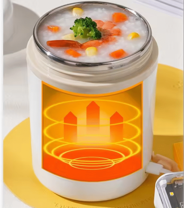 USB Stainless Steel Electric Lunch Box 0.6L 5V 12V 24V Worker Travel Camping Portable Food Heated Warm Container Car Office Set - Image 3
