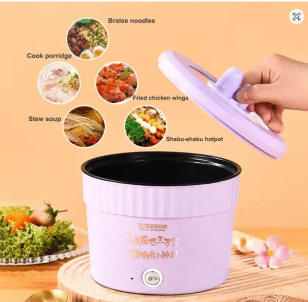 1.2L Mini Electric Hot Pot Household Multifunctional Electric Cooking Pot Double-layer Anti-scalding Portable Non-stick Pot