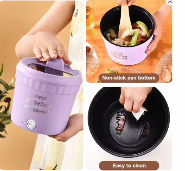1.2L Mini Electric Hot Pot Household Multifunctional Electric Cooking Pot Double-layer Anti-scalding Portable Non-stick Pot - Image 2