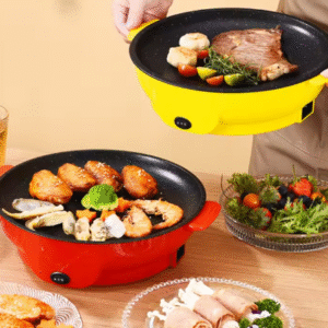 Multifunction Electric Frying Pan Househould Barbecue Roast Pan Fried Steak Fish Omelette Skillet Non-Stick Grill MultiCooker