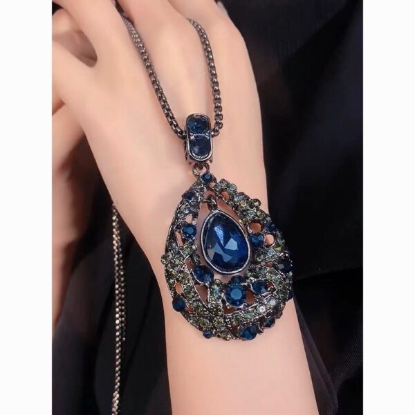 AA021944 Fashion Jewelry Crystal Sweater Chain Necklace for Woman with Rhinestone