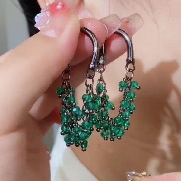 Bodo Tassel Beads Braided Earrings Bohemian Handmade Beaded Hoop Earrings for Women